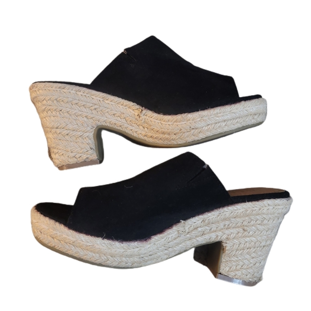 Bella Marie Sandals Size 8.5 Black Espadrille Open Toe